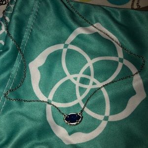 Kendra Scott silver necklace with blue stone
